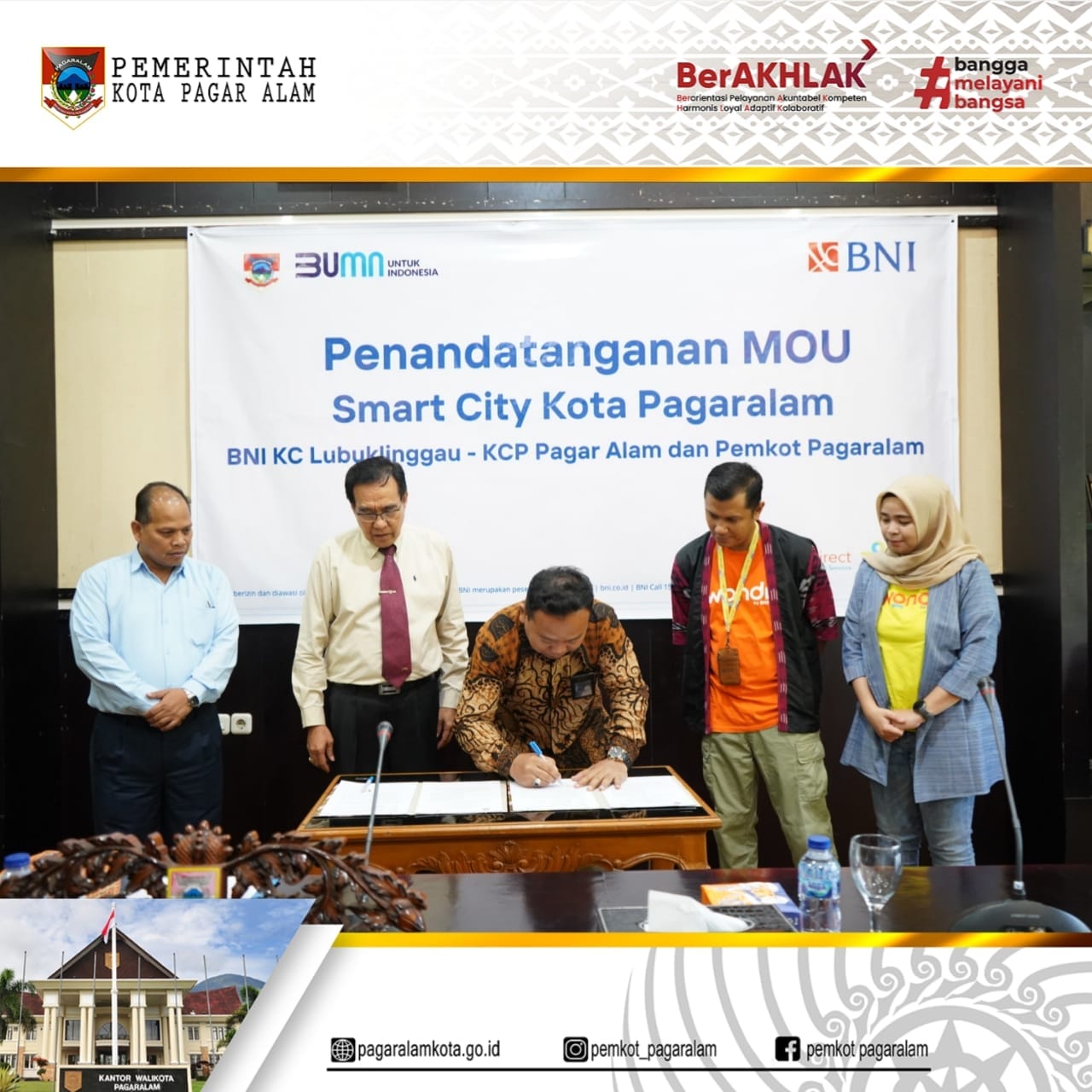 Pj Walikota Tandatangani Mou Smart City Kota Pagar Alam Tahun